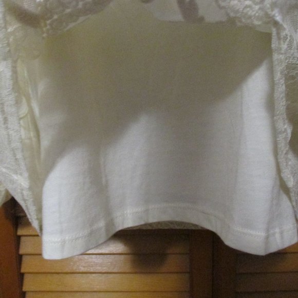 Style & Co. top Romantic Boho, cream, lacy, stretchy & sheer sleeves size XL - Picture 8 of 8
